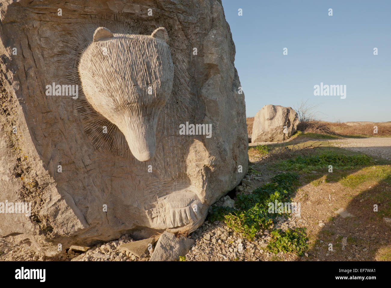 Sculpture in Tout Quarry, Portland Dorset UK Stock Photo Alamy