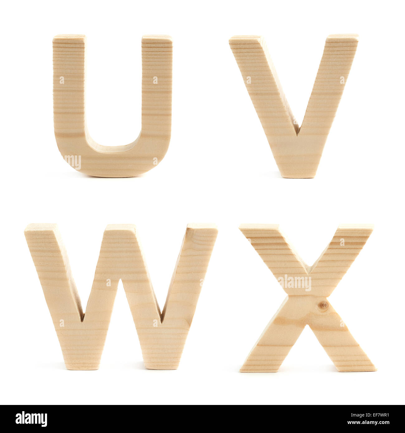 Wooden block letter set isolated Stock Photo Alamy