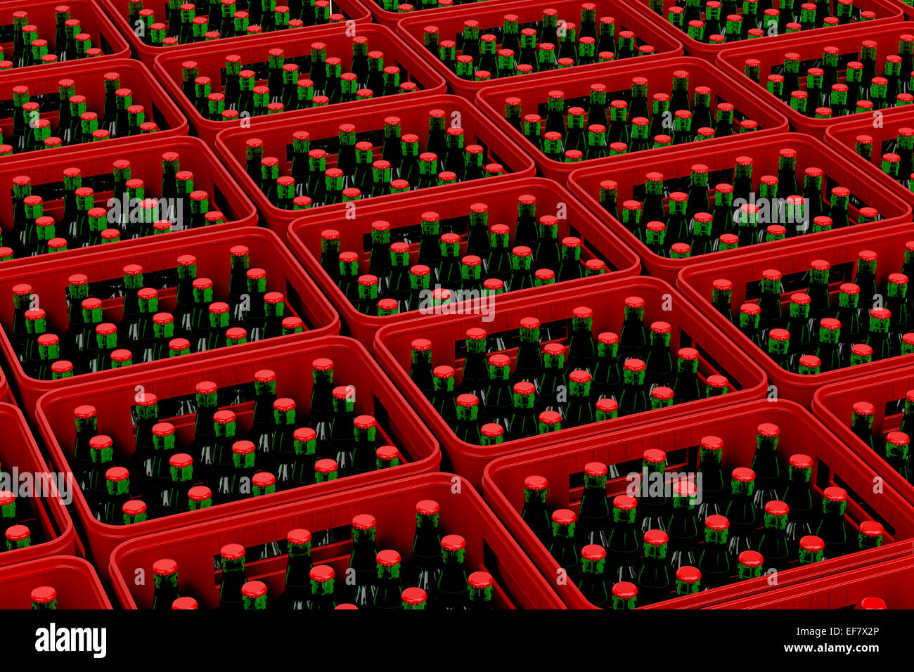 Plastic red crates with lager beer Stock Photo Alamy