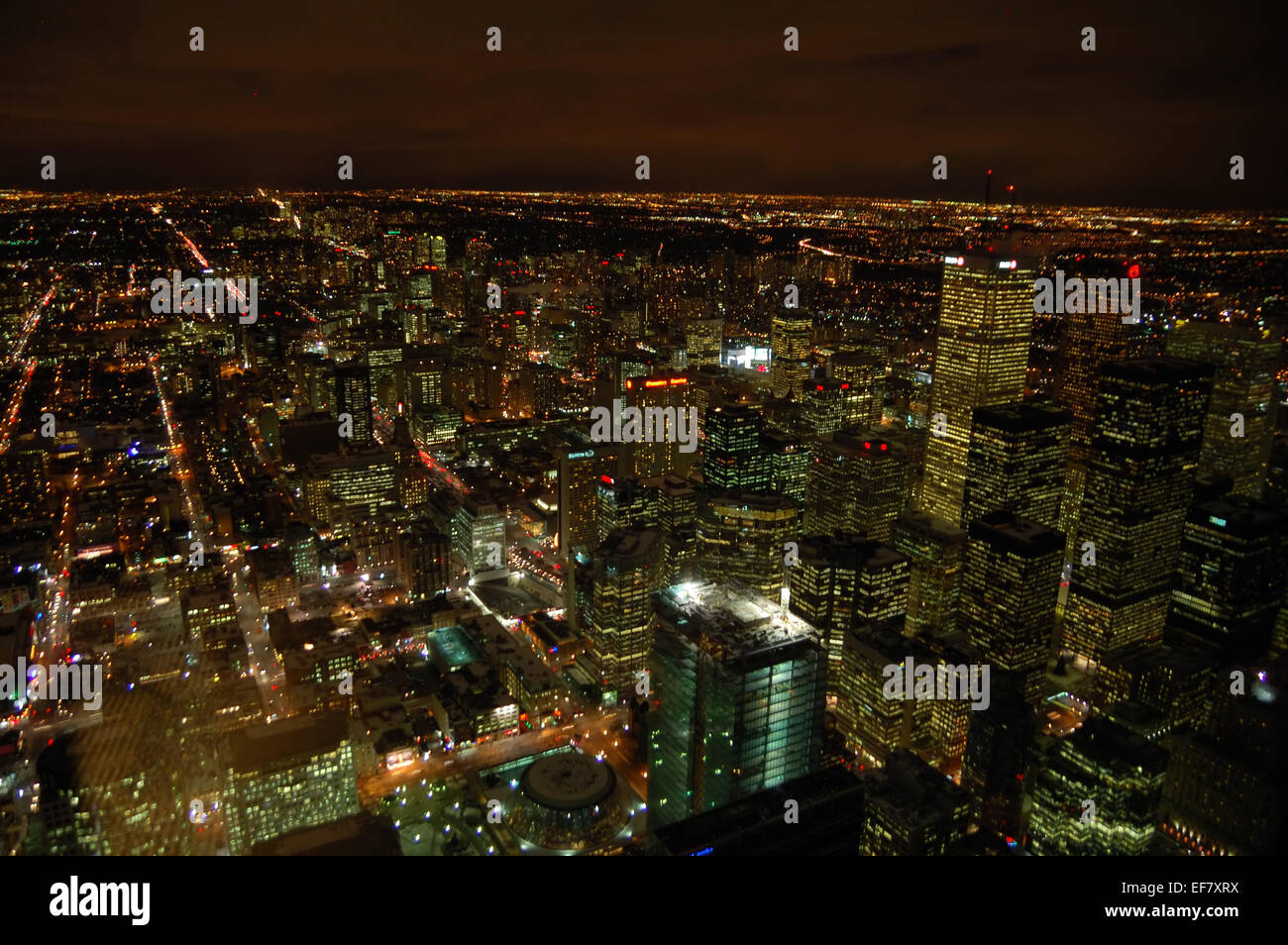 Night panorama of Toronto megalopolis Stock Photo