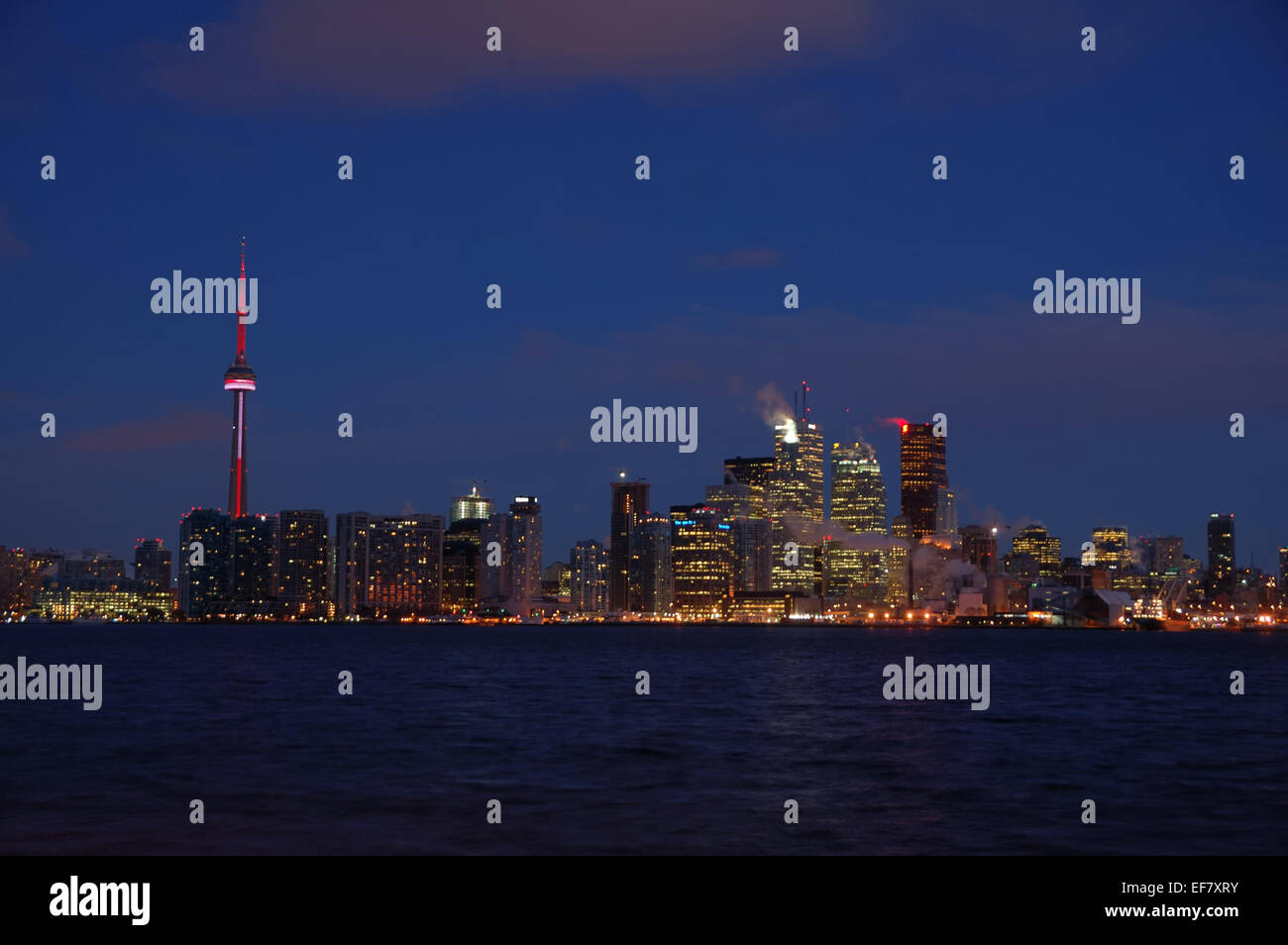 Night panorama of Toronto city Stock Photo