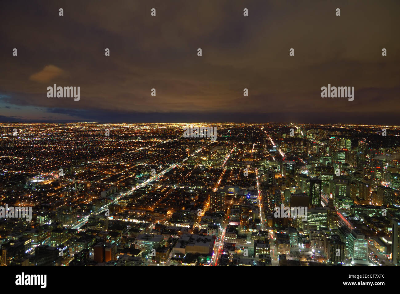 Night panorama of Toronto megalopolis Stock Photo