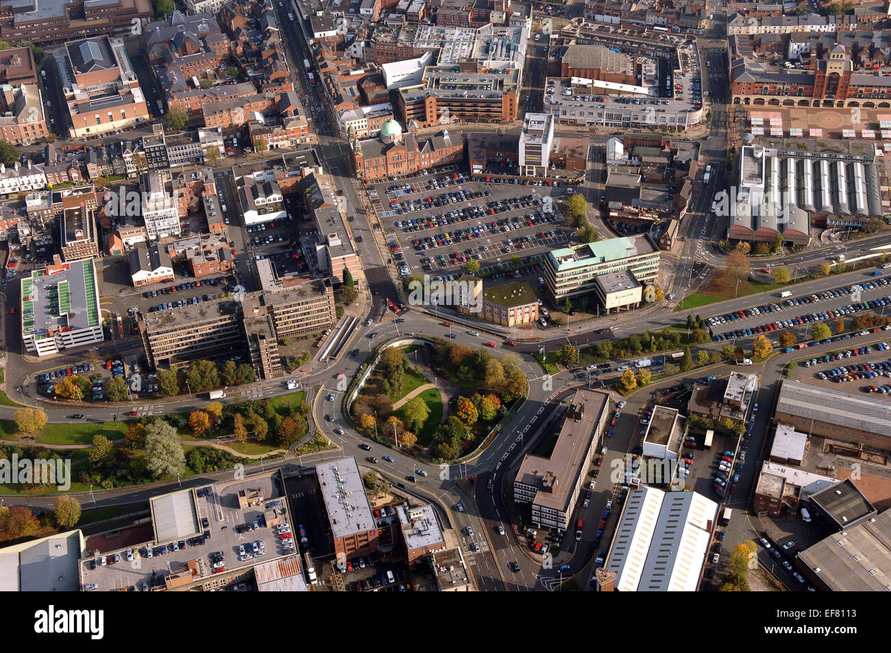 An aerial view of Wolverhampton Ring Road at Chapel Ash England Uk