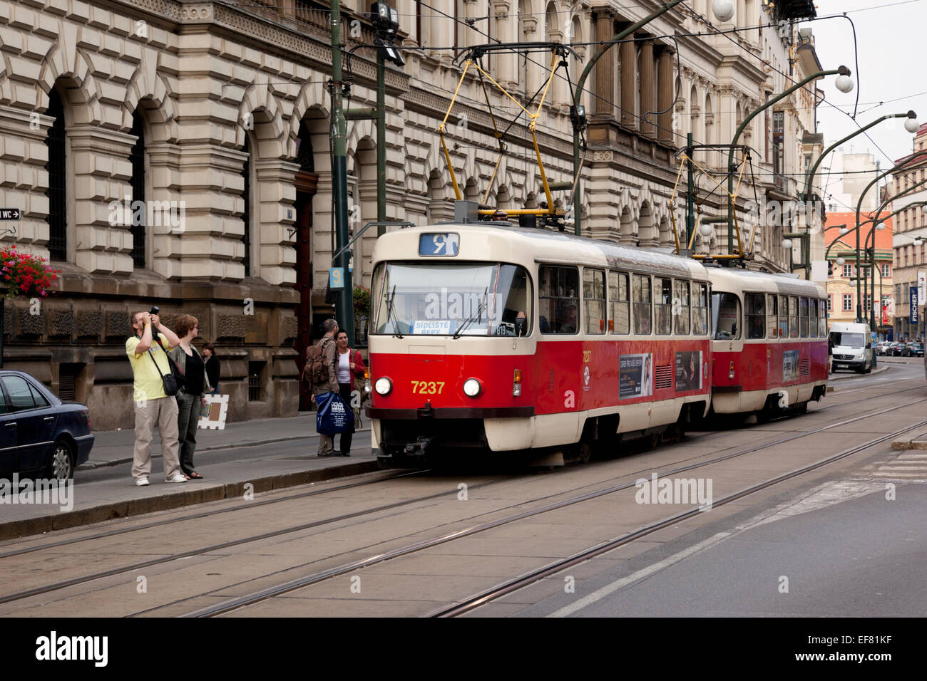 Tram No. 9,  Prague, Czech Republic Stock Photo