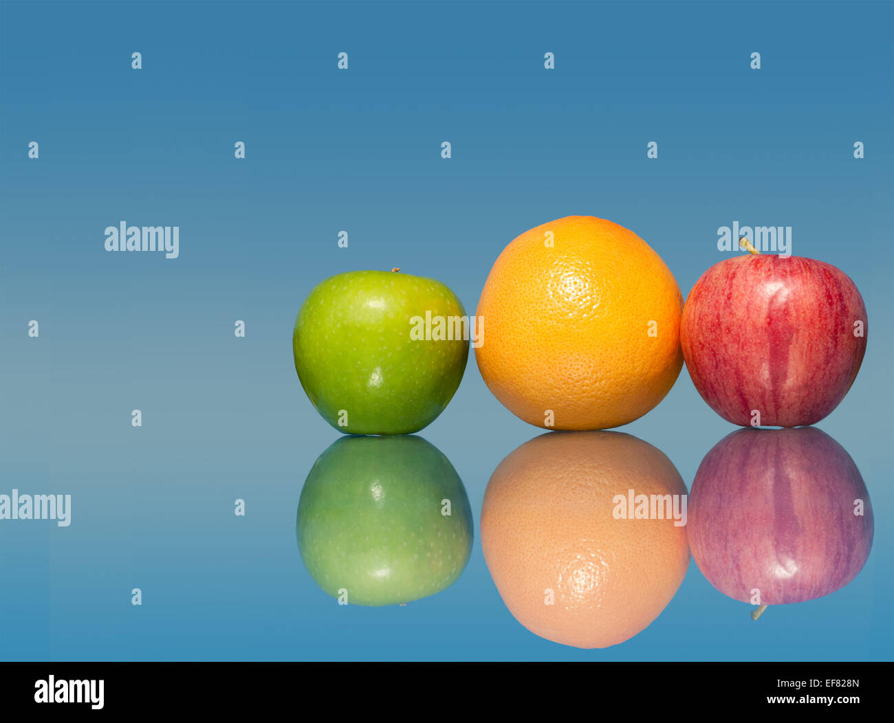 Healthy, fresh, colorful fruit rich with antioxidants against blue