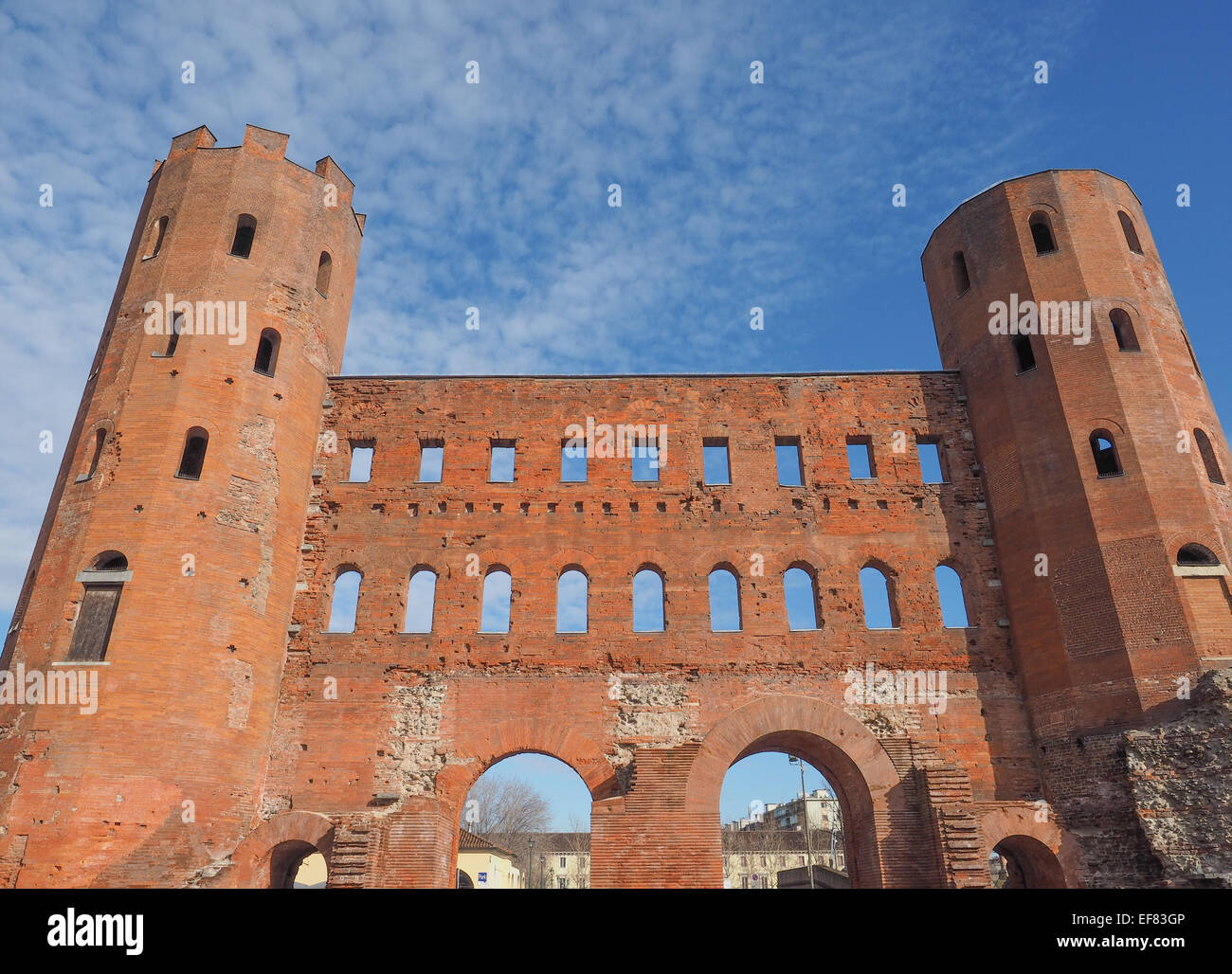 Porte Palatine ancient roman gates ruins in Turin Italy Stock Photo - Alamy