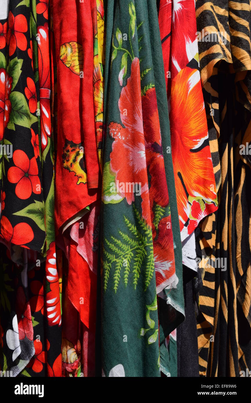 Colorful scarves for sale in Mexico. Stock Photo