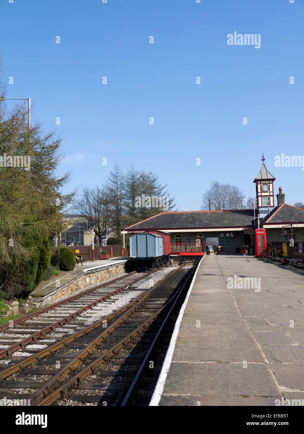 Tourist Steam Train Station in Rawtenstall in The Rossendale Valley in