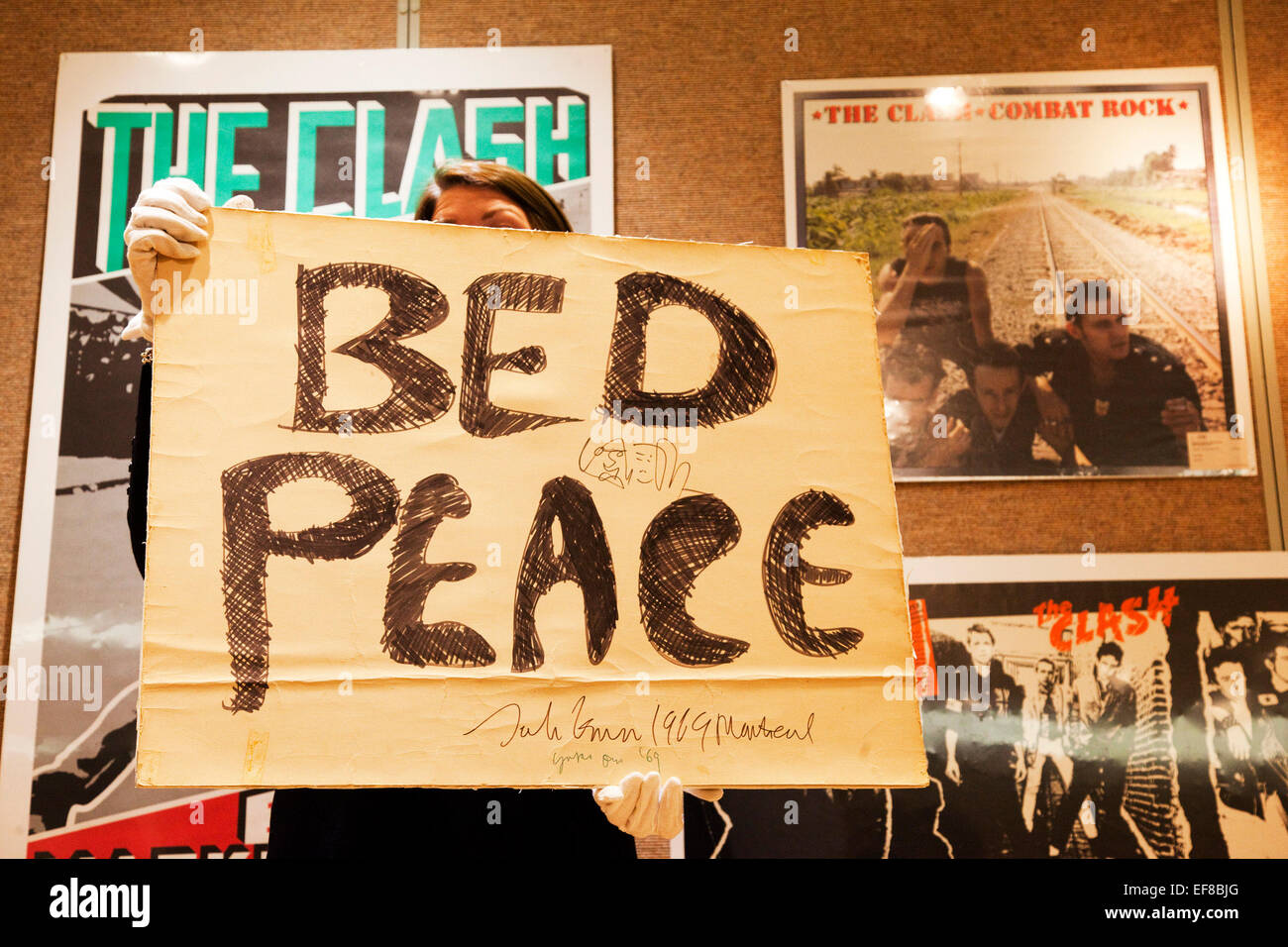 Bed Peace" poster by John Lennon from his Bed-In for Peace in Montreal 1969  is estimated to fetch £80,000-100,000. Pop Culture: Rock and Pop  Memorabilia sale at Christie's in South Kensington on