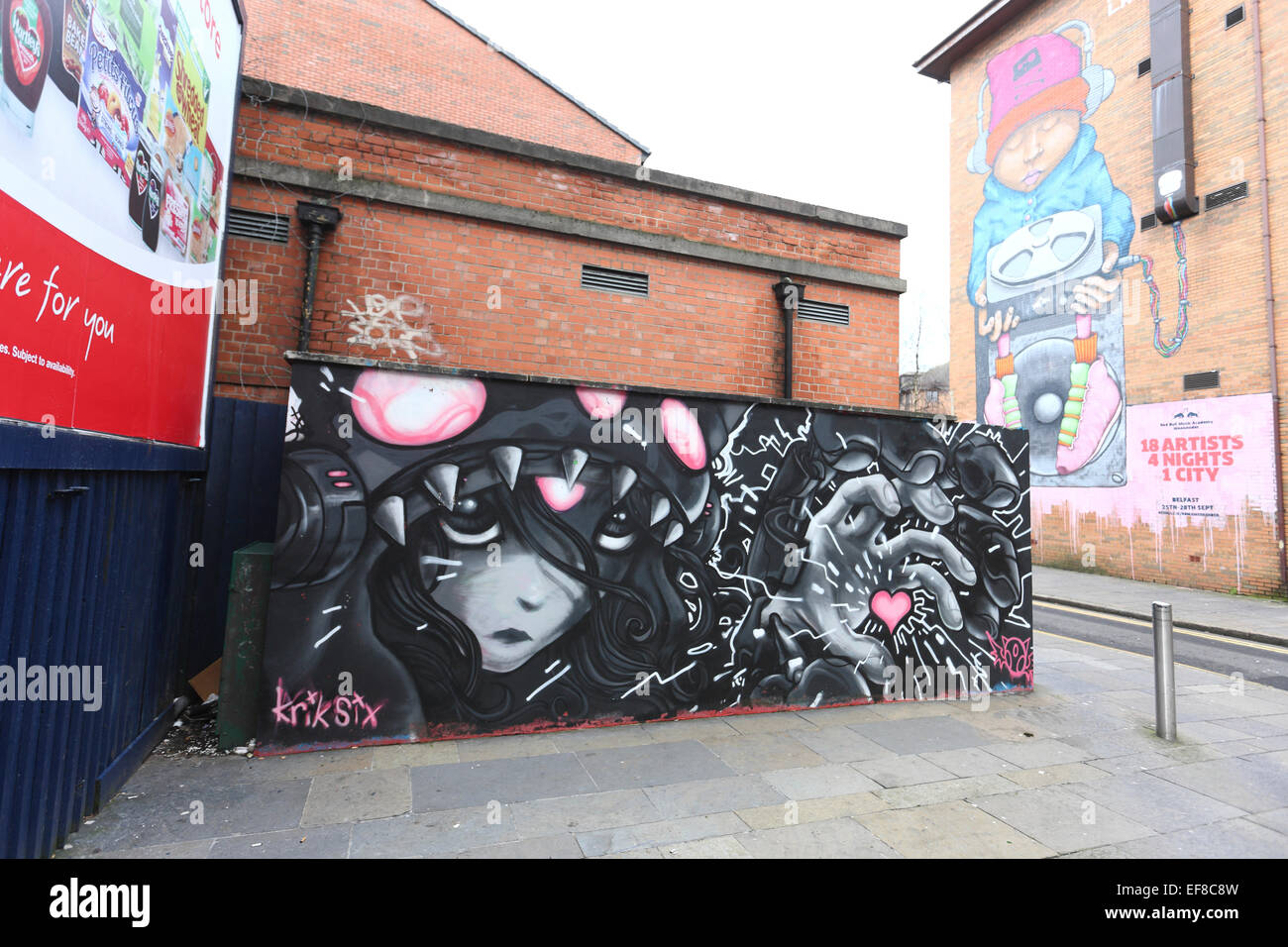 Belfast street art. Belfast city. Lively modern city Stock Photo Alamy