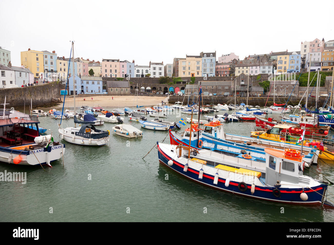 The harbour in Tenby, Pembrokeshire, Wales Stock Photo