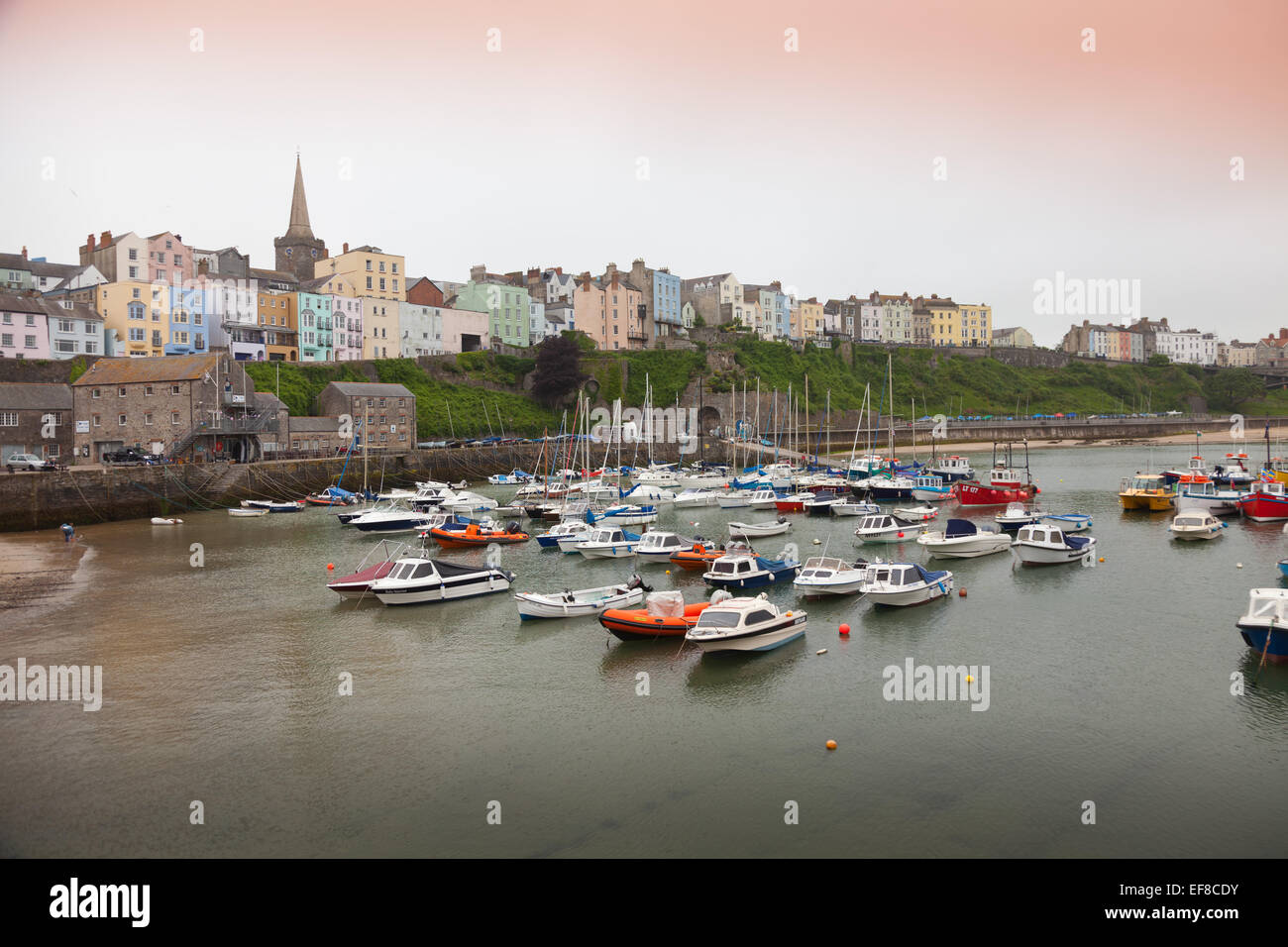 The harbour in Tenby, Pembrokeshire, Wales Stock Photo
