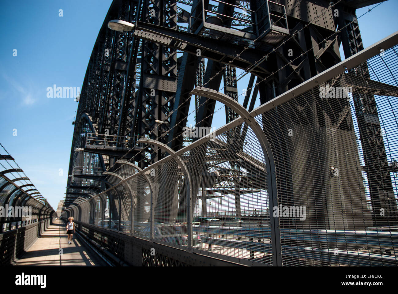 Perspective view of Sydney bridge Stock Photo