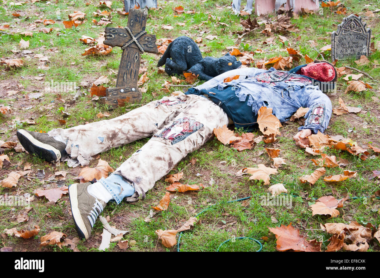 Scary Halloween zombie stuffed dummy Stock Photo Alamy