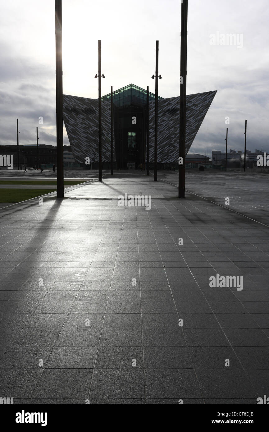 Titanic, Belfast. Iconic architecture and tourism attraction to house the collection and to represent the ship. Stock Photo