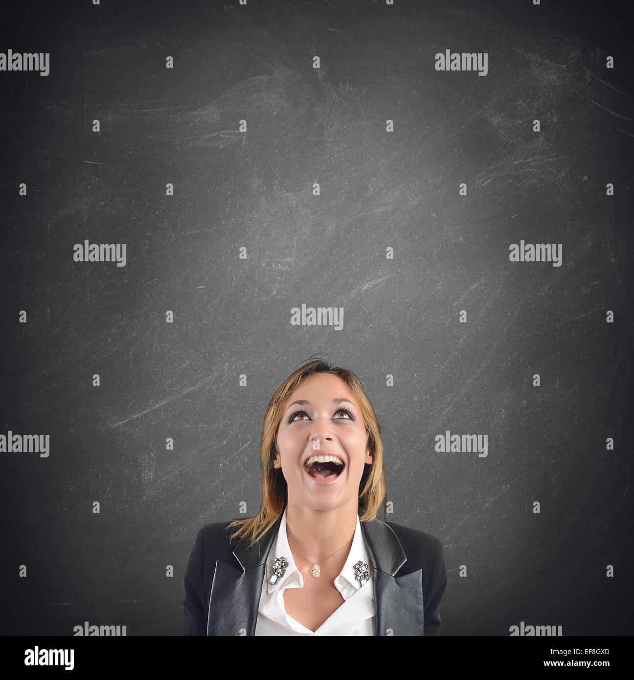 Businesswoman scream Stock Photo