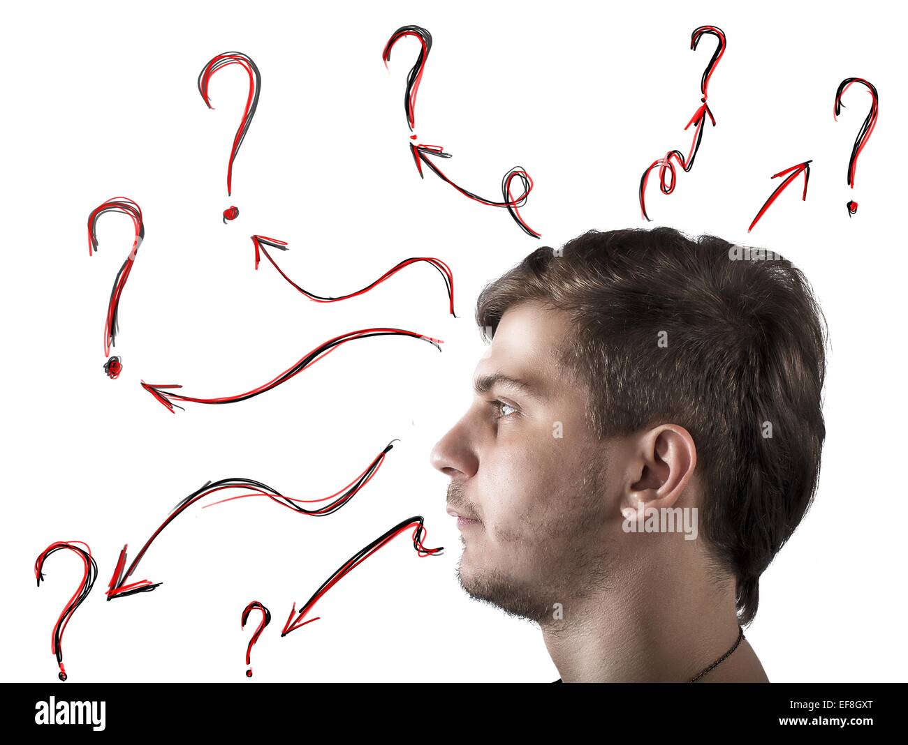 Doubts and questions Stock Photo
