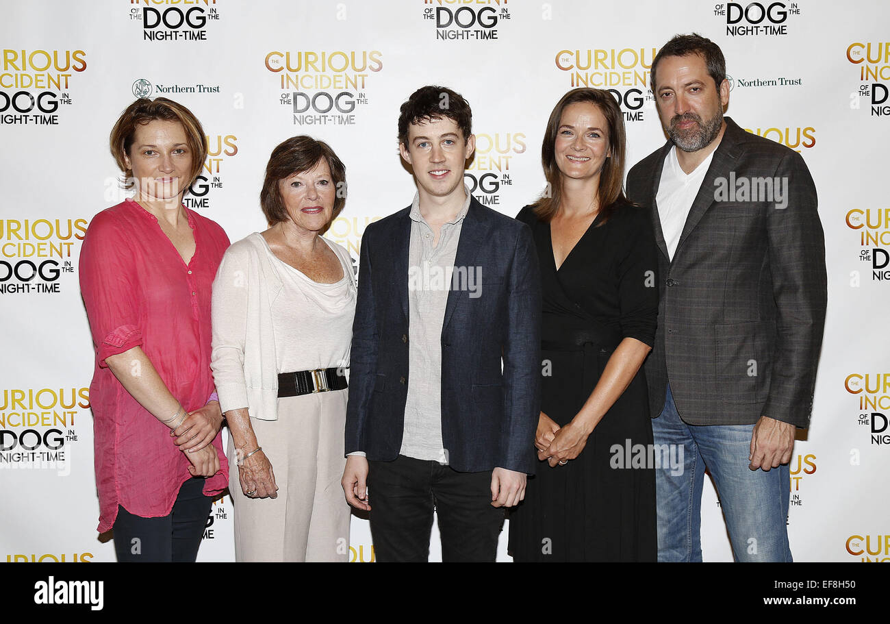 Meet and greet with the cast and creative team of the National Theatre production of The Curious Incident of the Dog in the Night-Time at the New 42nd Street Studios.  Featuring: Francesca Faridany,Helen Carey,Alexander Sharp,Enid Graham,Ian Barford Where Stock Photo