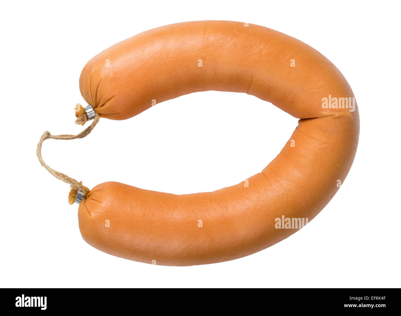 Bologna sausage isolated on white Stock Photo Alamy