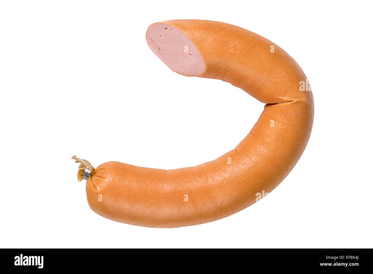 Bologna sausage isolated on white Stock Photo Alamy