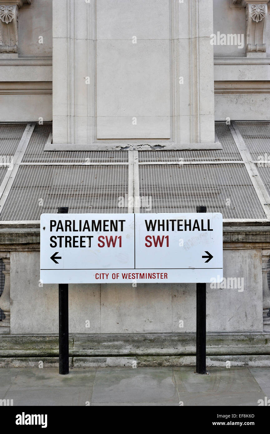parliament street whitehall sign Stock Photo