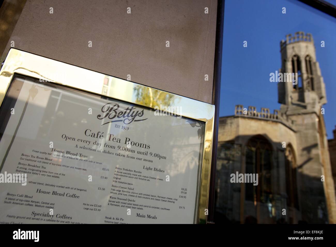 Betty S Tearooms In York Cafe Menu And York Minister Stock