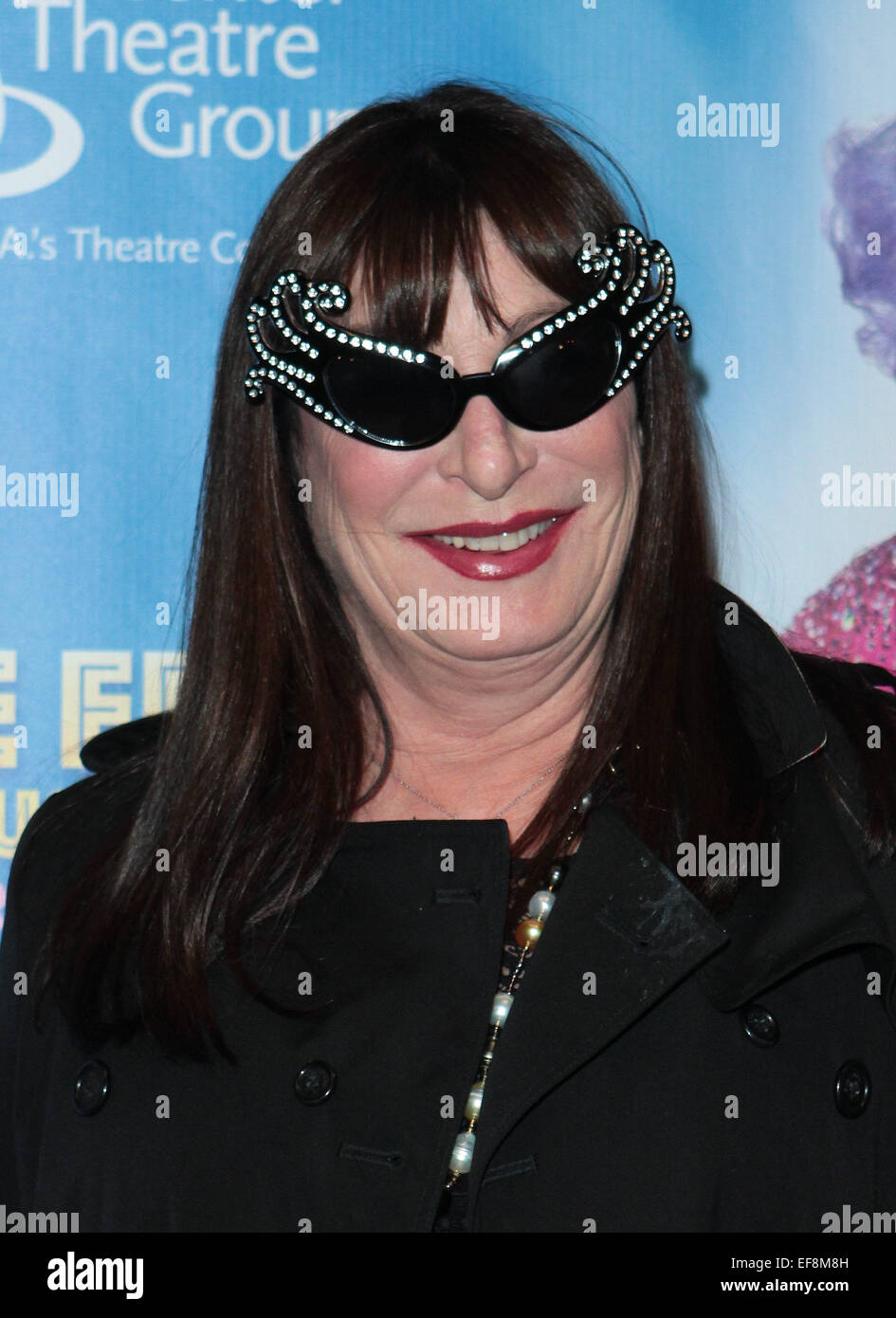 Los Angeles, California, USA. 28th Jan, 2015. Anjelica Huston attends 'Dame Edna's Glorious Goodbye Ã The Farewell Tour' - opening night held at The Ahmanson Theatre on January 28th. 2015 in Los Angeles, California. USA. Credit:  TLeopold/Globe Photos/ZUMA Wire/Alamy Live News Stock Photo