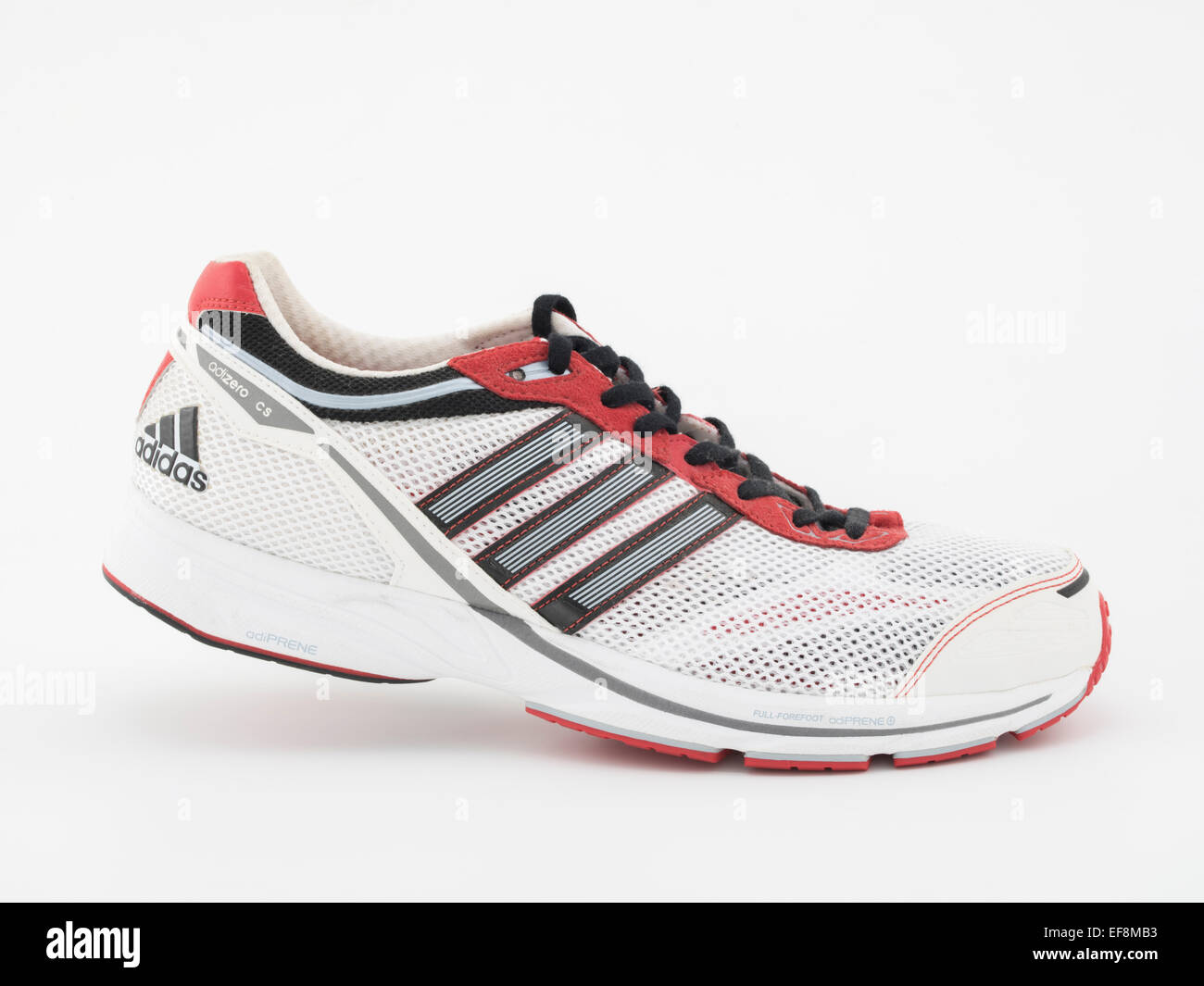 Adidas AdiZero CS a lightweight running shoe designed for racing, 10K, marathon runs. Stock Photo