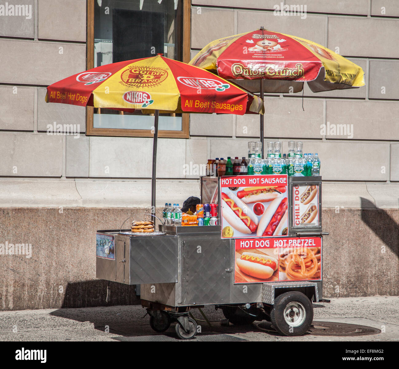 Typical food cart in Manhattan, New York Stock Photo
