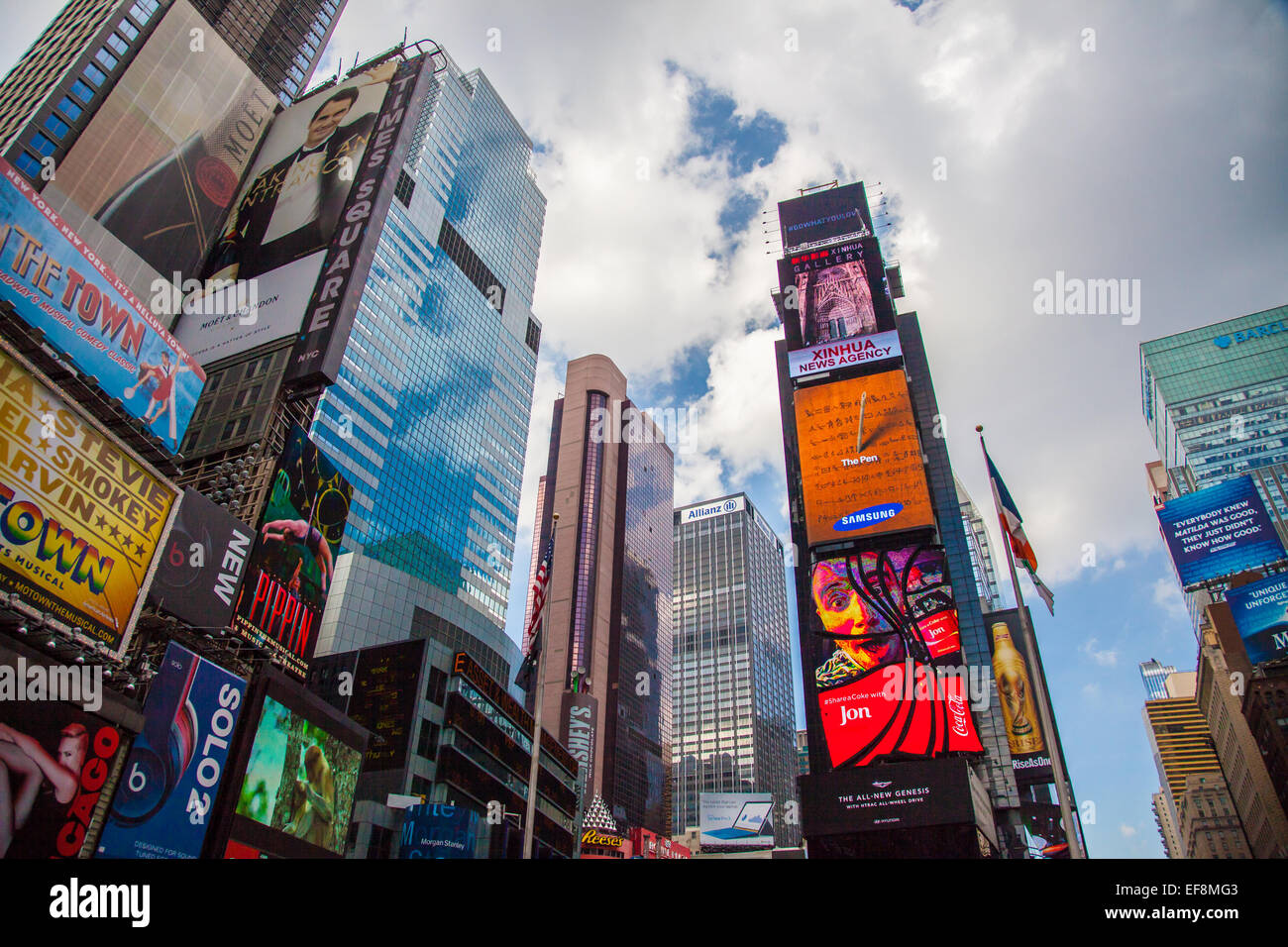 Famous billboards at Times Square, New York City Stock Photo