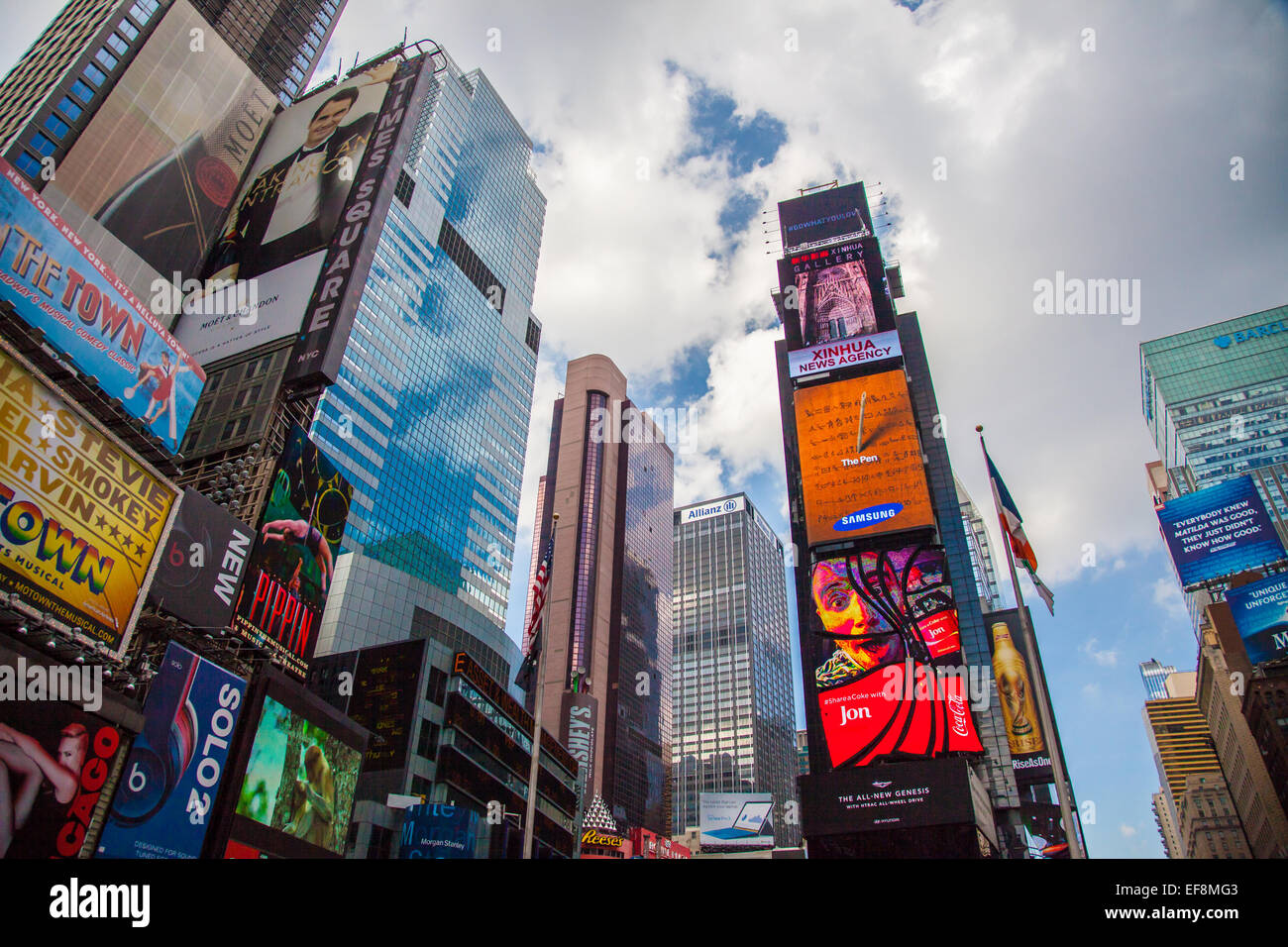 Famous billboards at Times Square, New York City Stock Photo Alamy