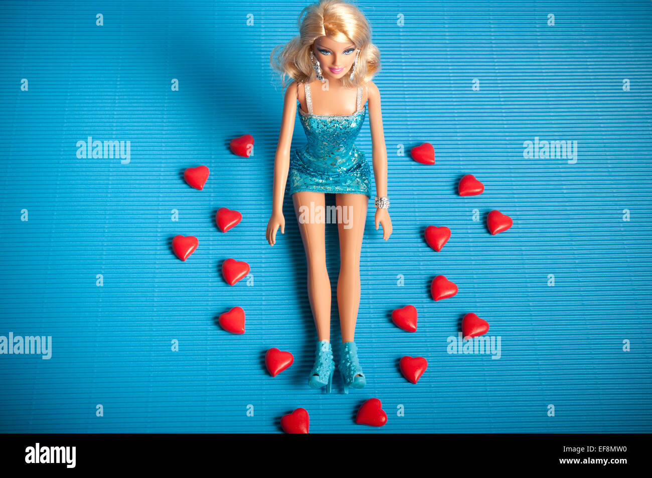 Barbie and Valentine hearts, I love Barbie concept Stock Photo - Alamy