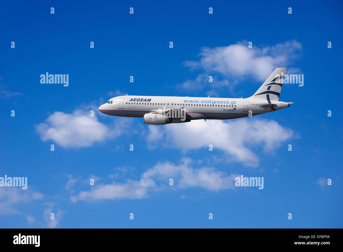 SX-DGD Aegean Airlines Airbus A320-232 in flight Stock Photo