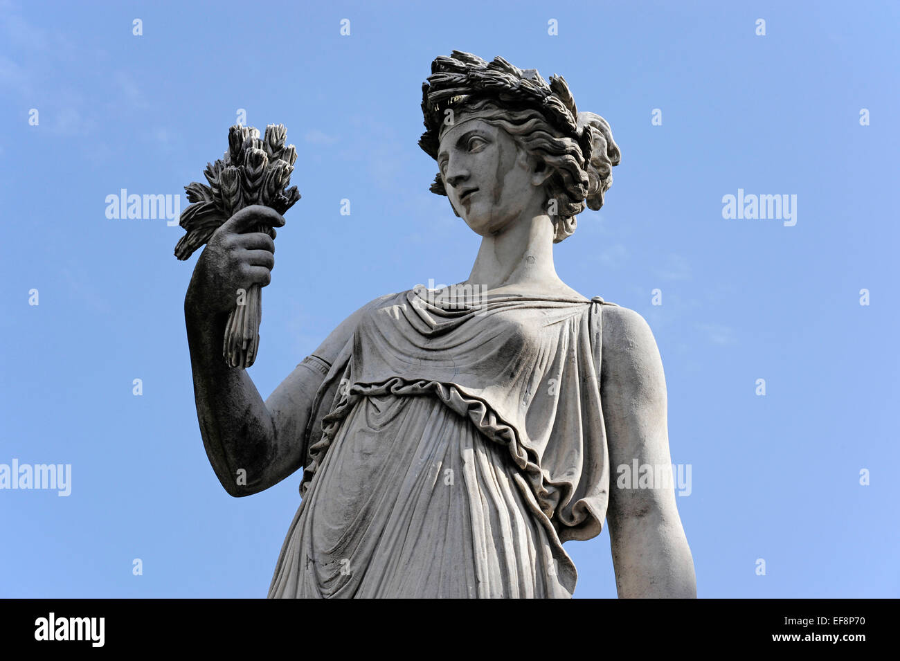 'L'estate', the Summer, one of the statues of the four seasons in Piazza del Popolo, Rome, Italy Stock Photo
