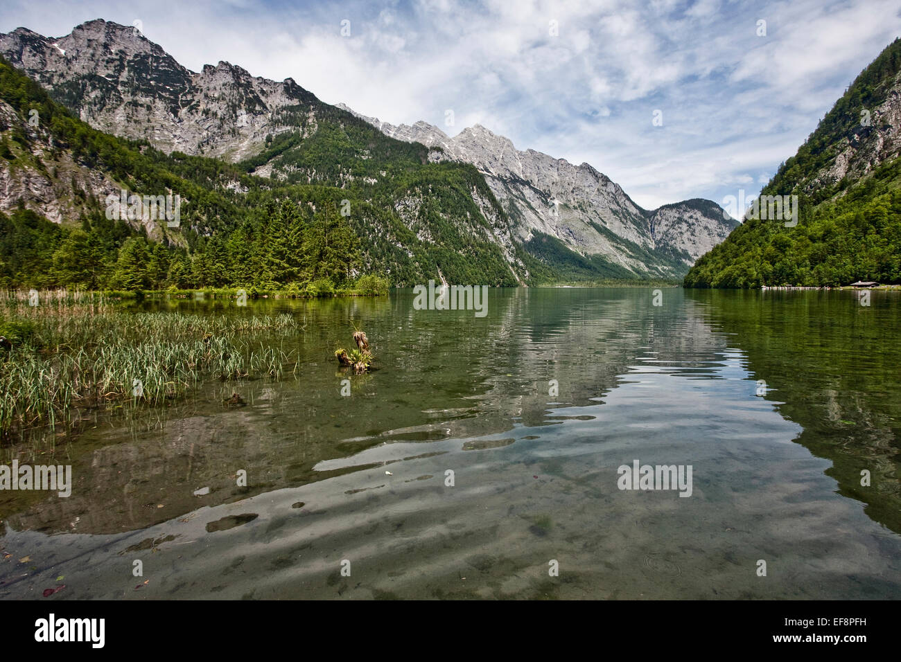 Lake Konigssee At Salet Berchtesgaden Bavaria Germany Stock