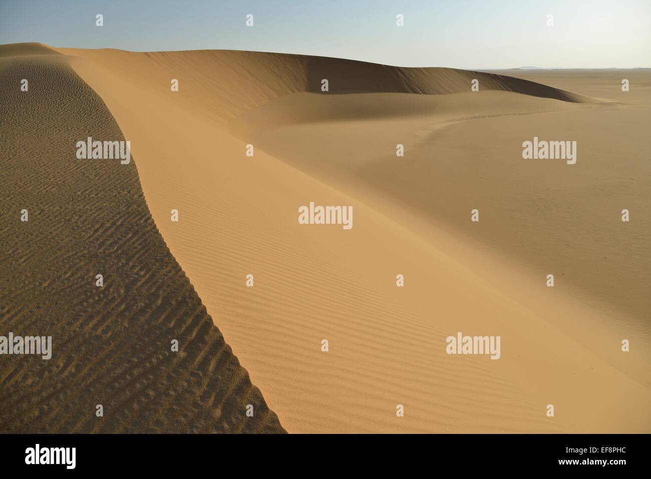 Dunes in the Nubian Desert in Dongola, Northern, Nubia, Sudan Stock Photo