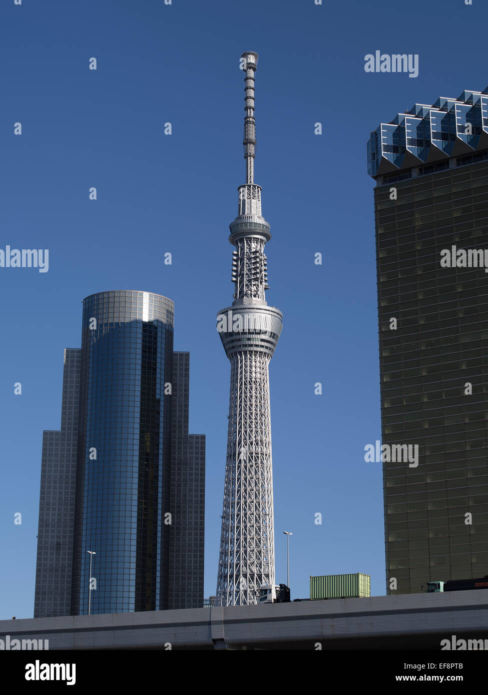 Tokyo Skytree, at 634m the world's tallest free-standing broadcasting tower. Stock Photo