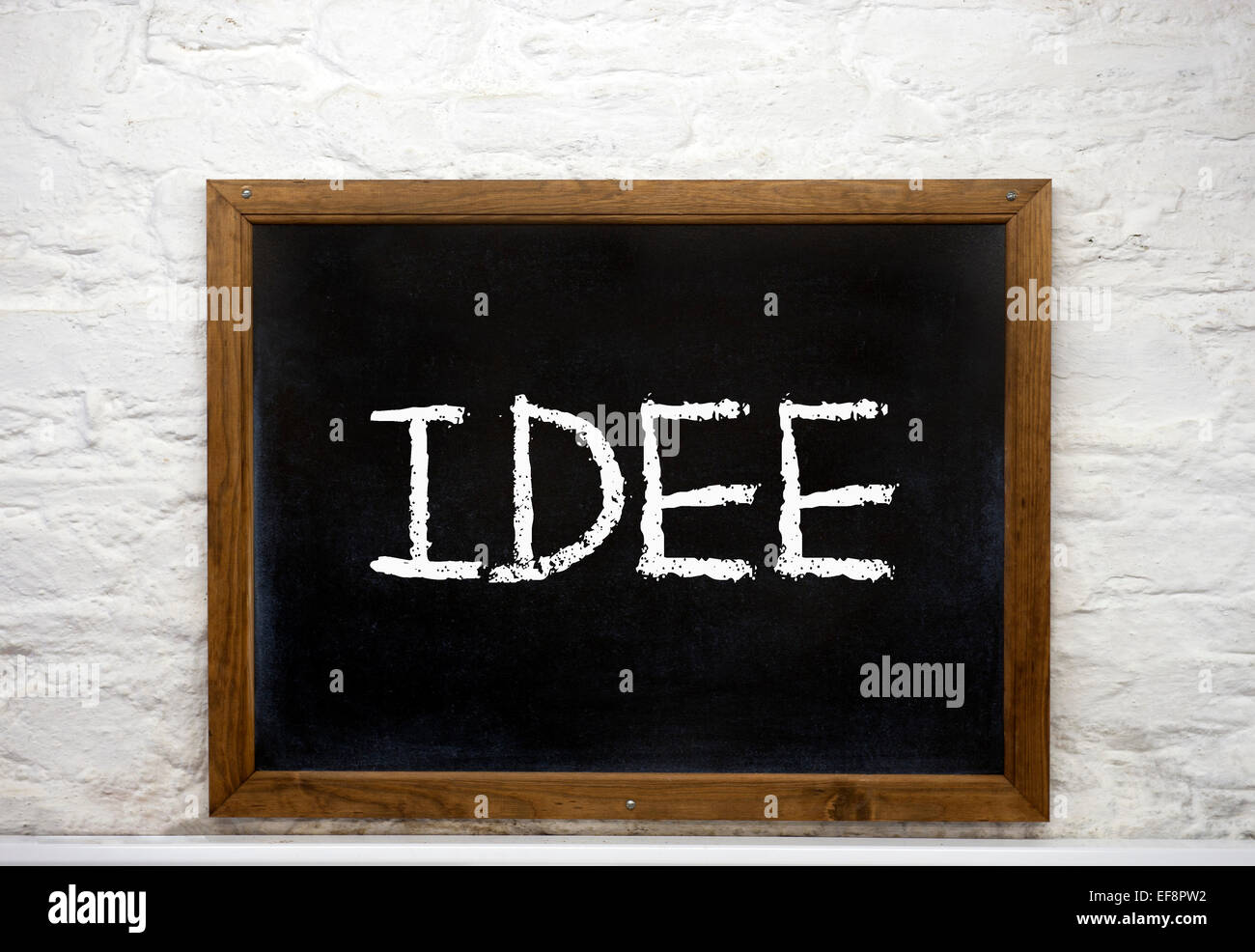 Chalkboard with the word 'Idee', German for idea Stock Photo