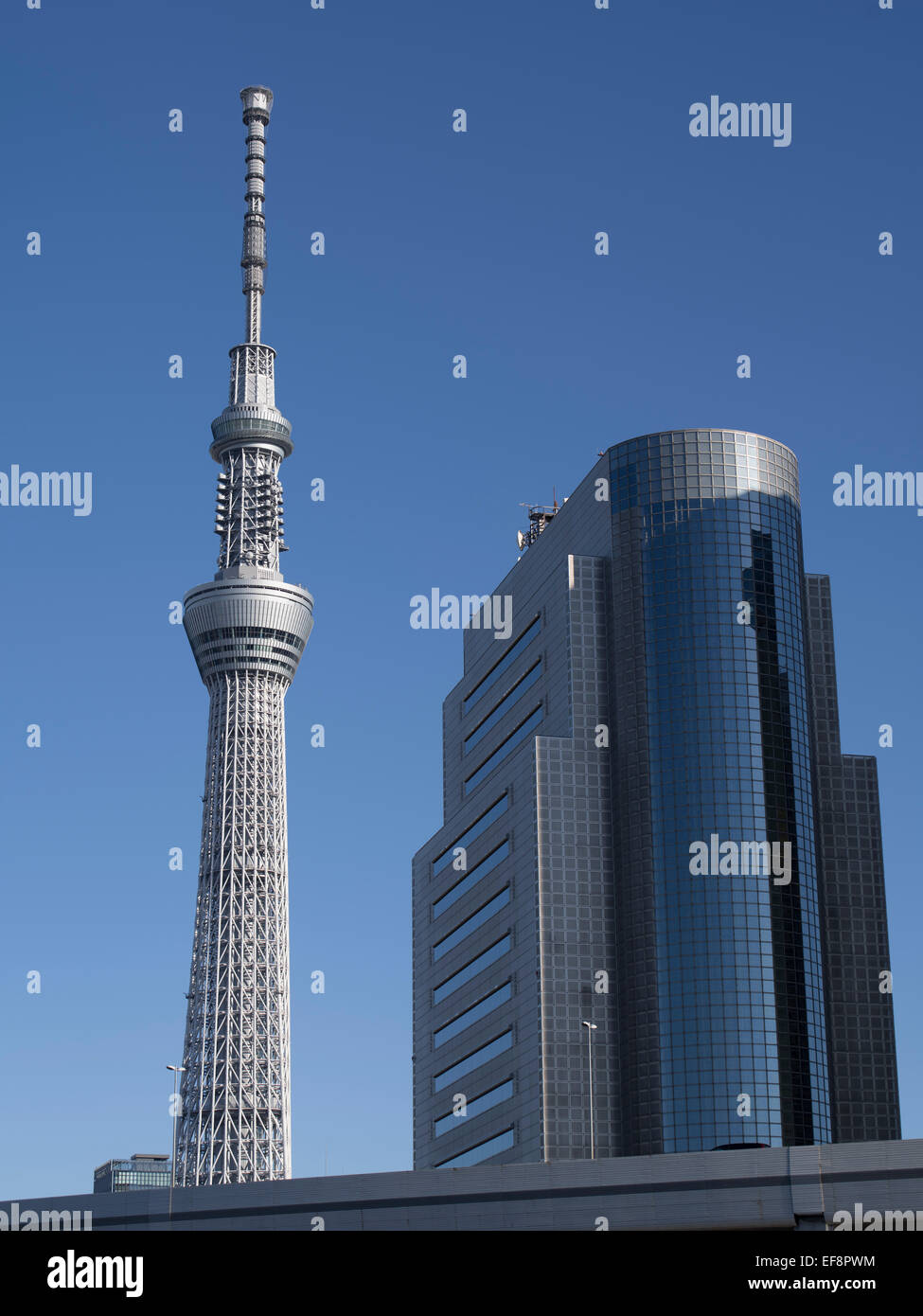 Tokyo Skytree, at 634m the world's tallest free-standing broadcasting tower. Stock Photo