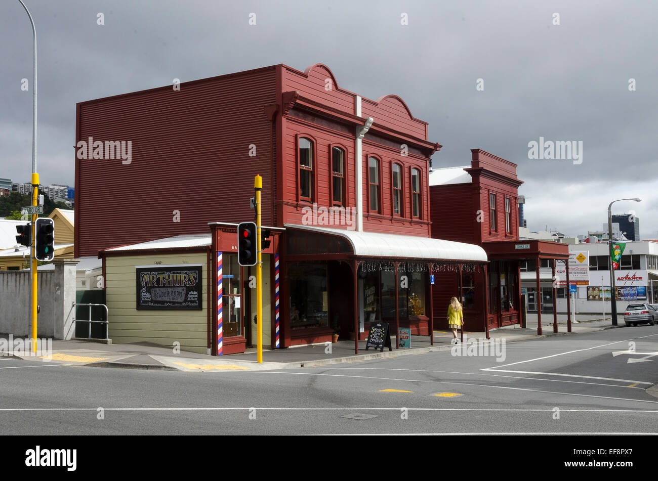 Old Shops, Cuba Street, Wellington, North Island, New Zealand Stock Photo