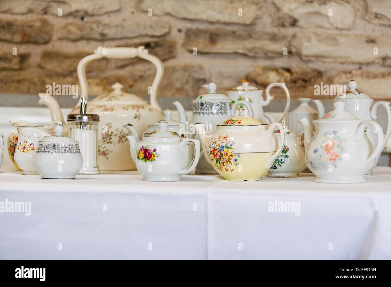 Vintage teapots Stock Photo Alamy