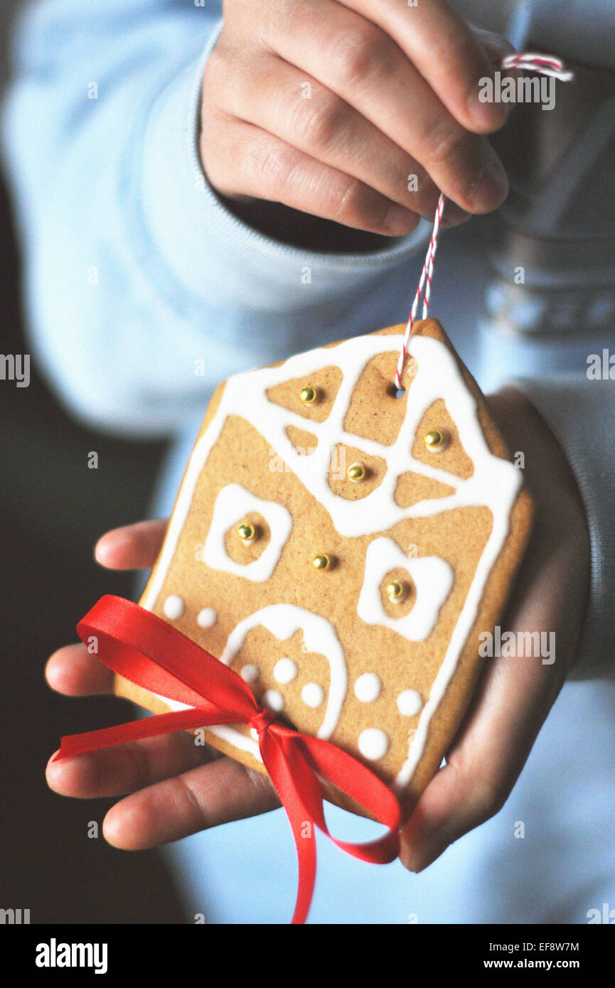 Gingerbread house gift Stock Photo