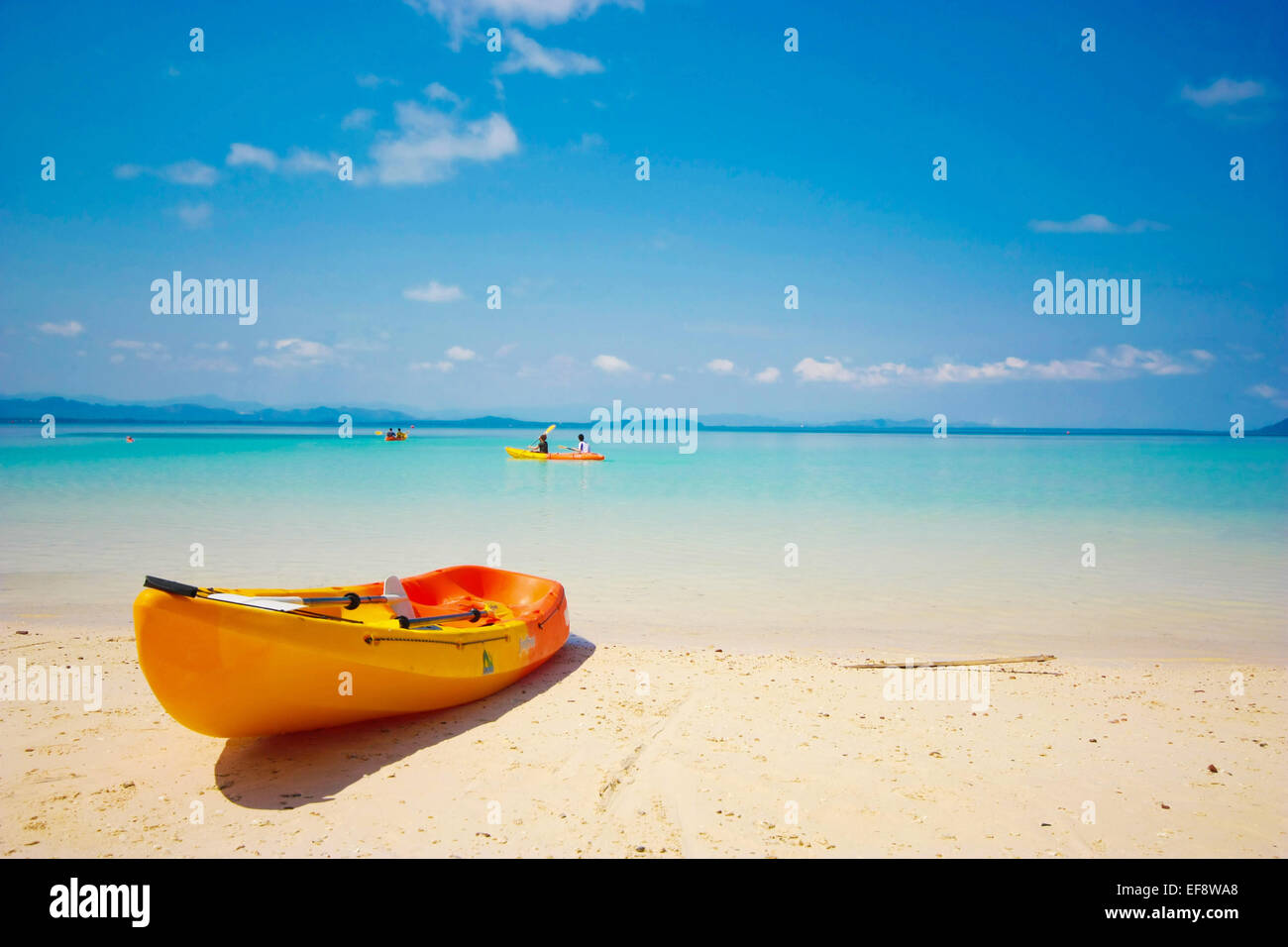 Thailand, Kayak on beach Stock Photo