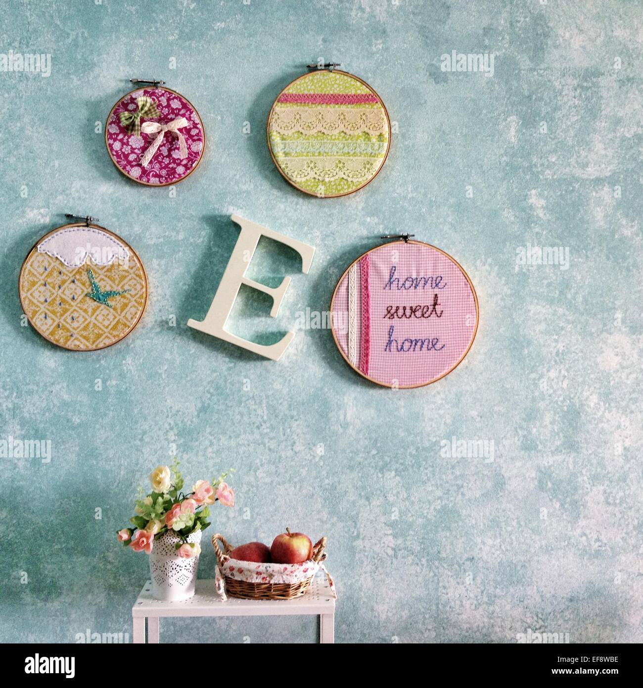 Embroidery hoop wall art Stock Photo Alamy