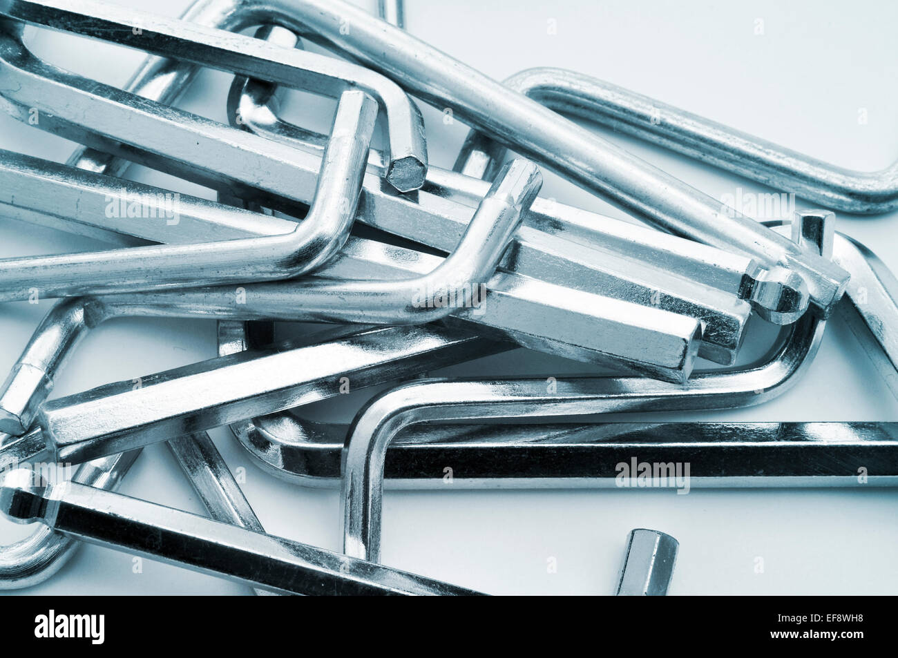 closeup of a pile of different hex keys Stock Photo Alamy