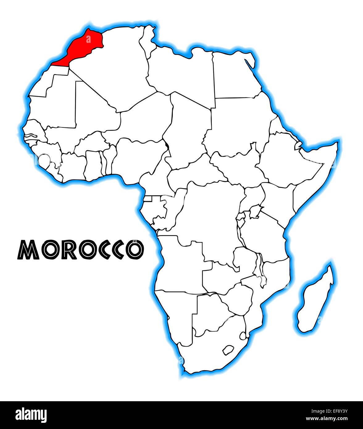 morocco on map of africa Morocco Outline Inset Into A Map Of Africa Over A White Background morocco on map of africa