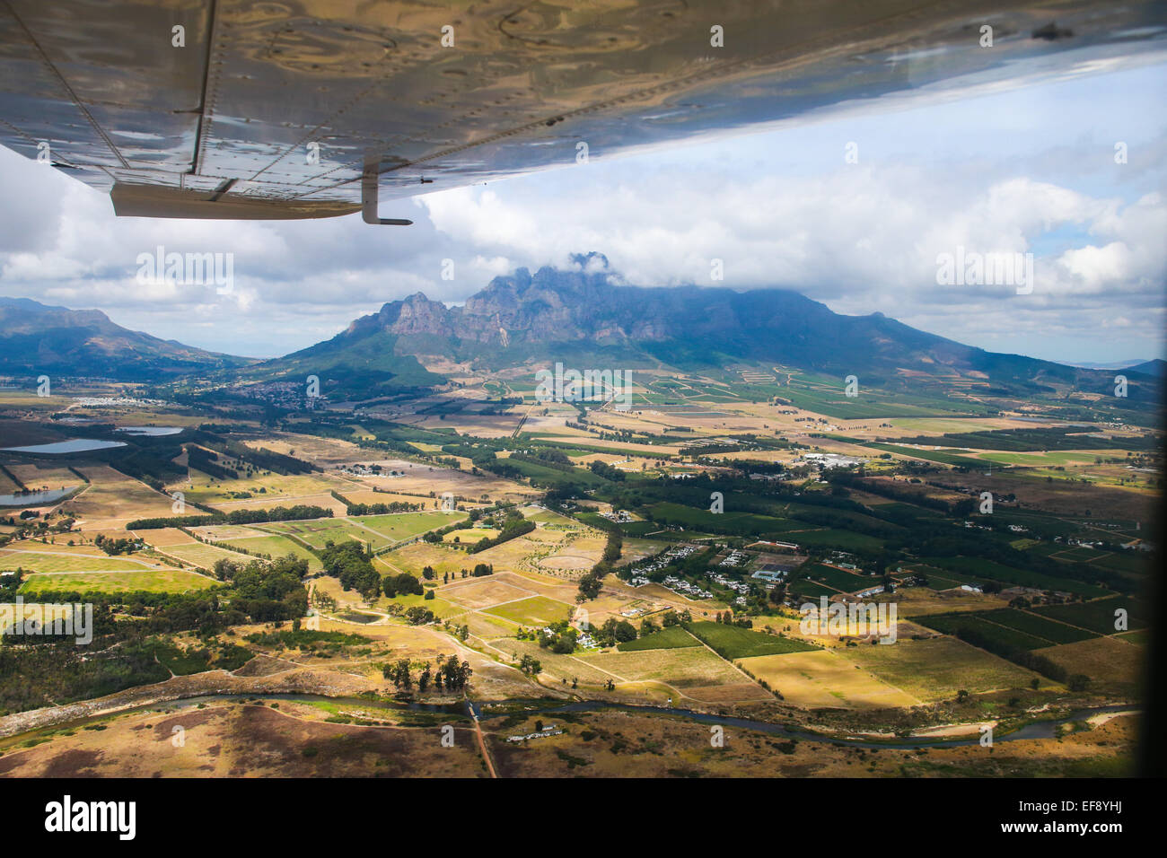 view over the stellenbosch region outside cape town, south africa Stock Photo