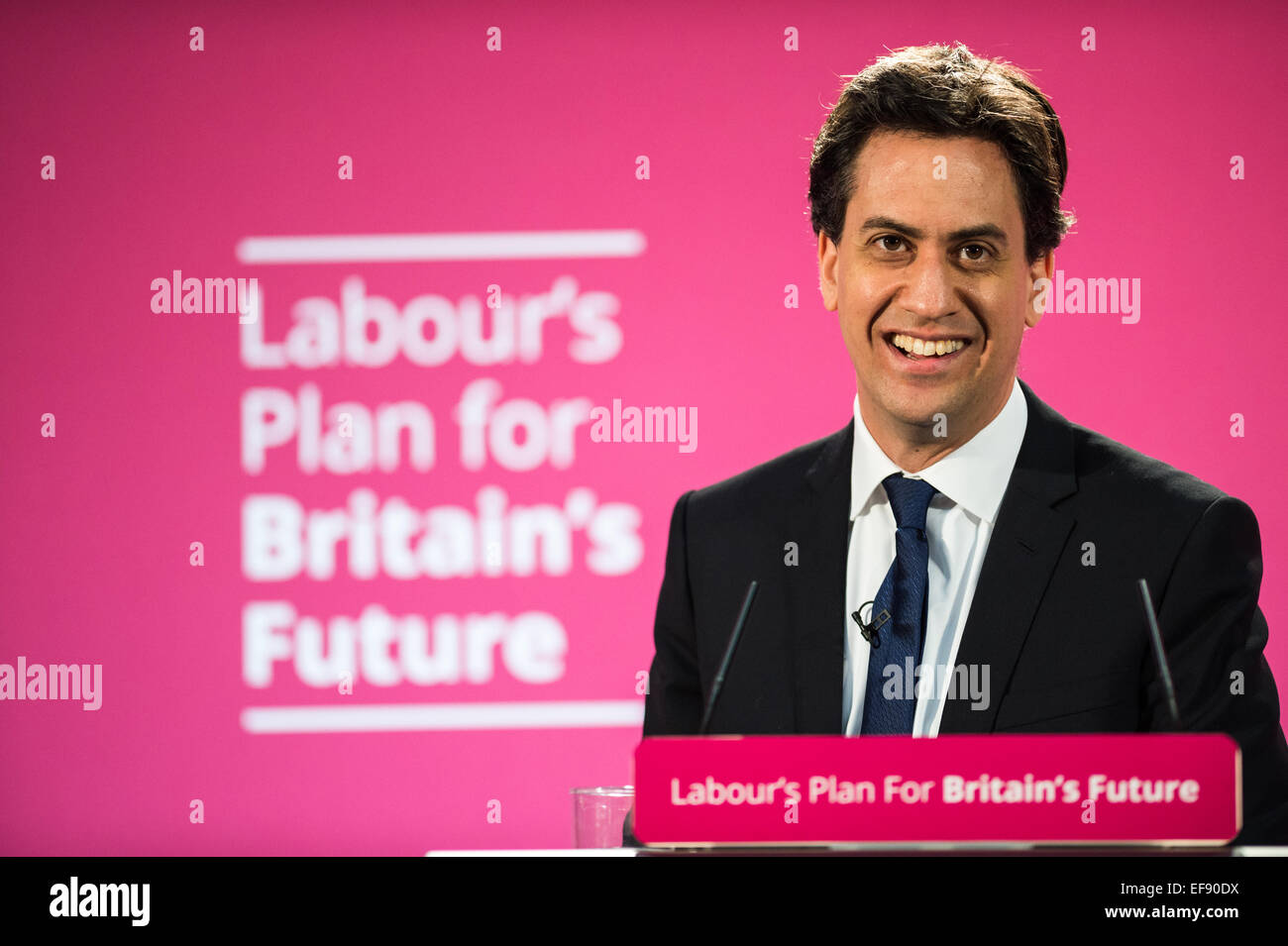Ed Miliband MP, Leader of the labour party, speaking at a student conference in Sheffield Stock Photo