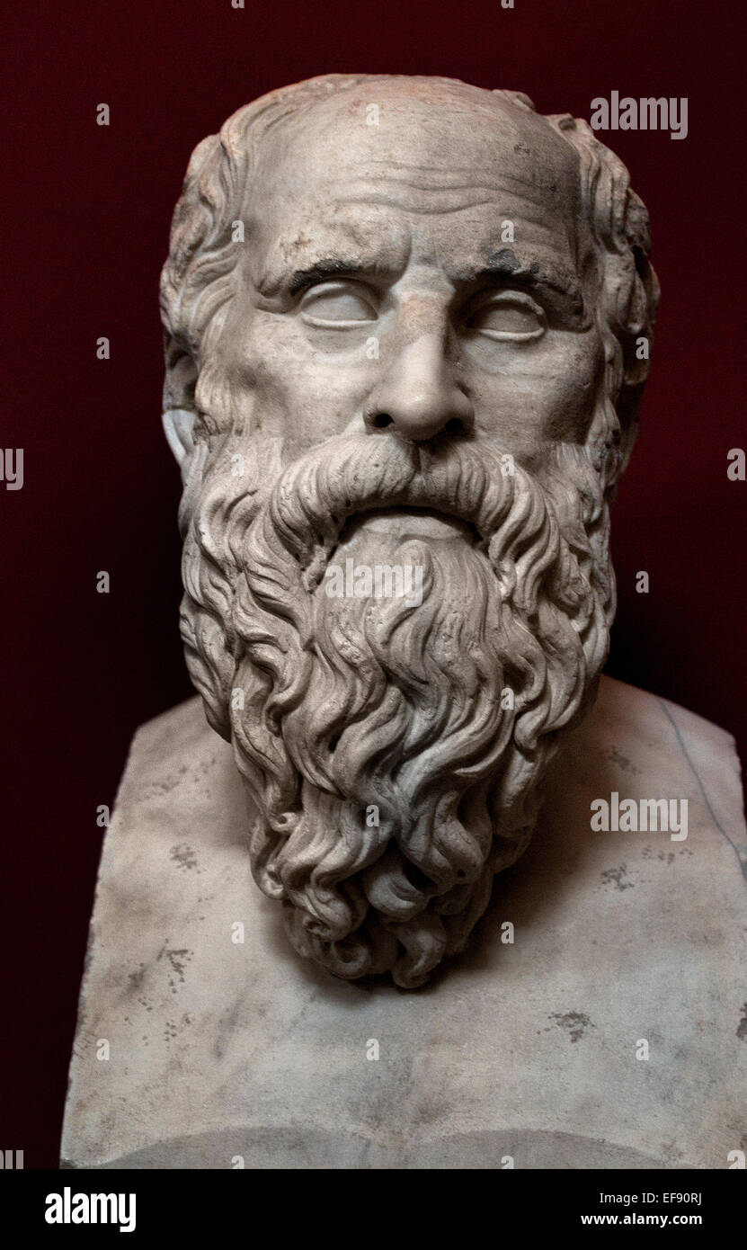 Diogenes Greek philosopher ( 413-323 BC ) Philosophy  ( Vatican Museum Rome Italy ) Stock Photo