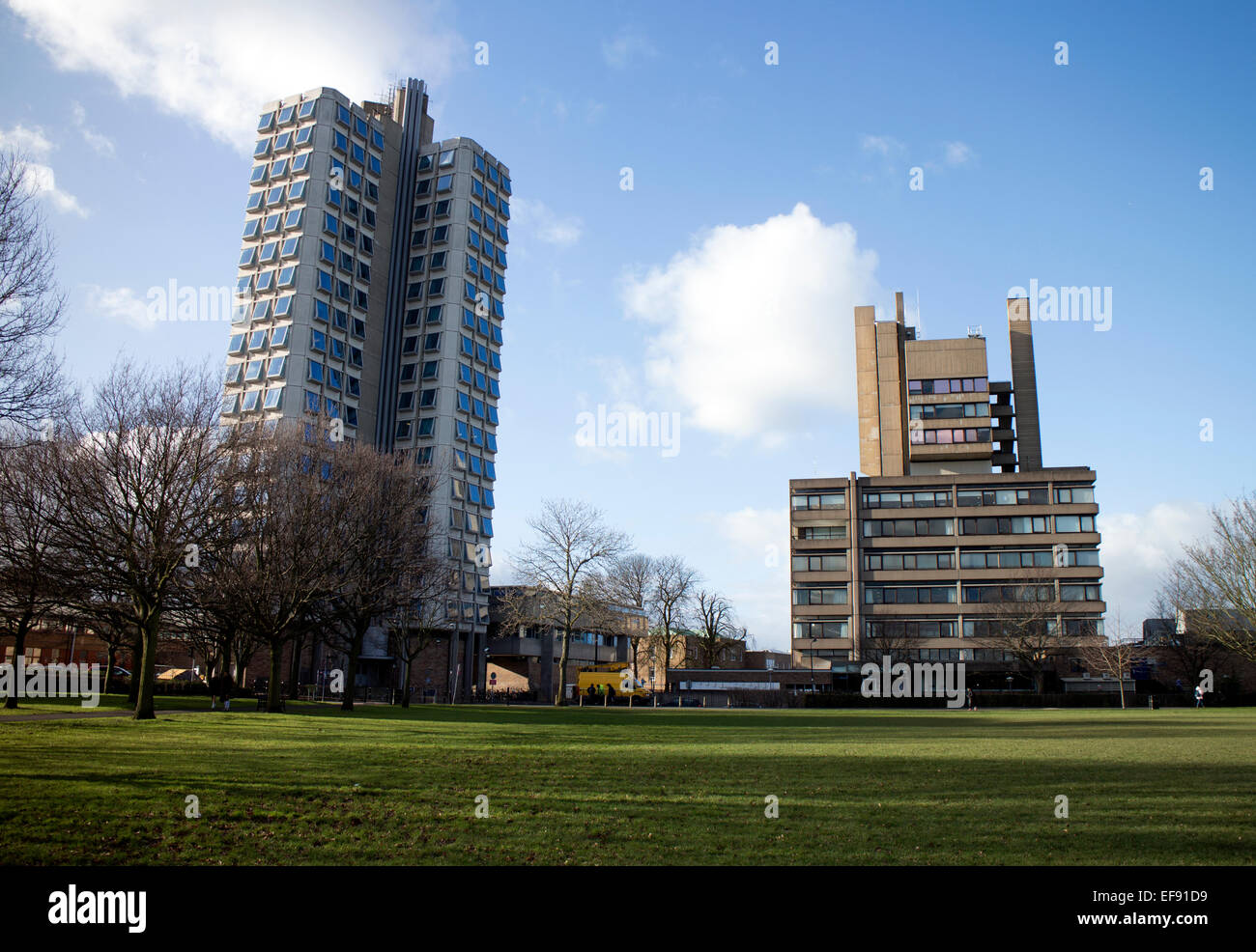 The Attenborough Tower and Charles Wilson Building, Leicester University, UK Stock Photo